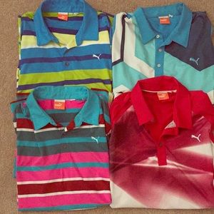 4 puma Rickie Fowler golf shirts.